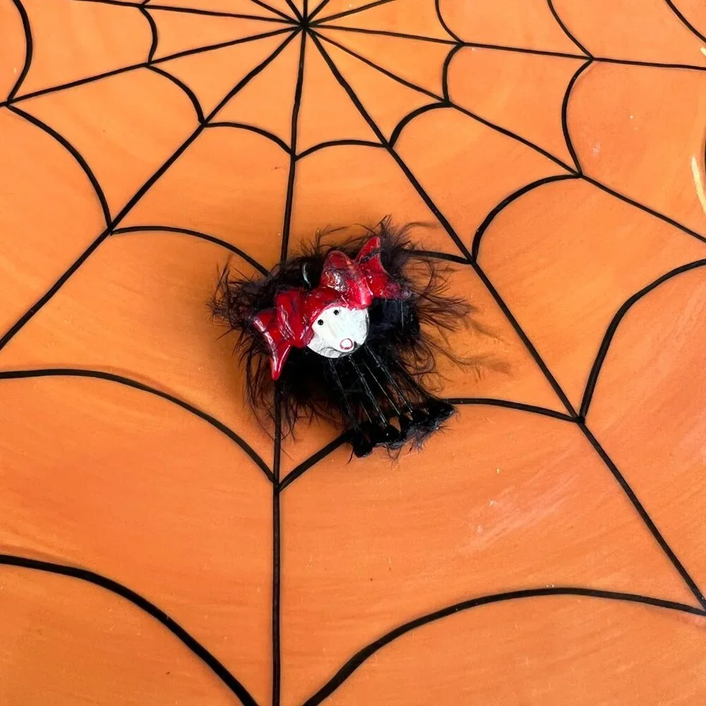 Dept 56 Patience Brewster witch feet Halloween spooky cake plate stand decor - Picture 6 of 15